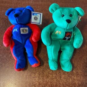 JFK Collectible Plush Bears - Beverly Hills - Set of 2 - Great Condition